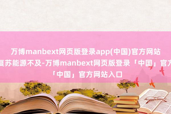 万博manbext网页版登录app(中国)官方网站寰宇经济复苏能源不及-万博manbext网页版登录「中国」官方网站入口